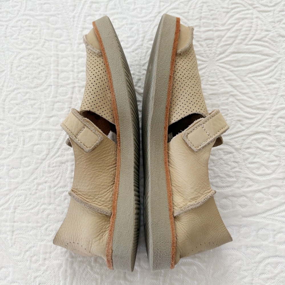 Satorisan Women's Benirras Microperforated Flat Sandals, Cream (Sz 37, US 6-6.5) - Picture 3 of 8
